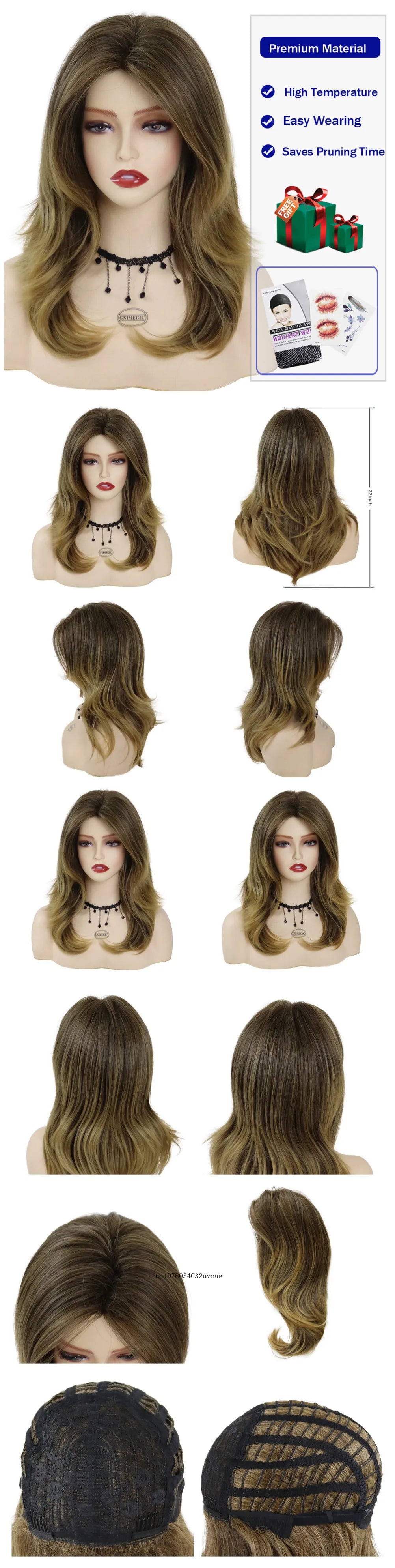 Synthetic Salt and Pepper Wigs with Curtain Bangs Long Hair Style Wig Natural Mix Silver Gray Wigs for White Women Halloween Costume