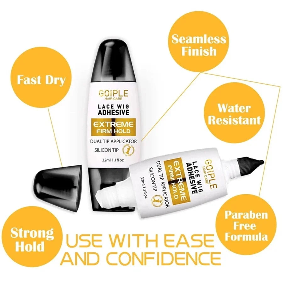 Wig Adhesive Double-ended Applicator Fast-dry Invisible Bonding, Hair Wigs Wax Stick Smoothing Broken Hair & Edge Control Wax for Wigs