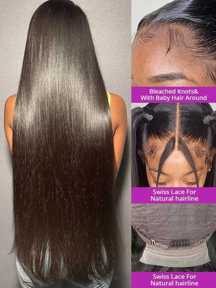 40 42 Inch Straight Human Hair Wigs 13x4 13x6 HD Lace Frontal Wig Human Hair Bone Straight Glueless 5*5 Lace Closure Wigs