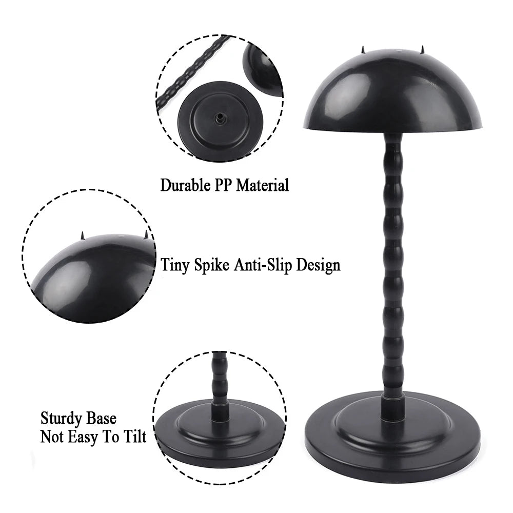 Wig Stand Mushroom Top Plastic Folding Stable Durable Hair Wigs Portable Head Hat Cap Display Holder Tools For Styling Wigs Toupee