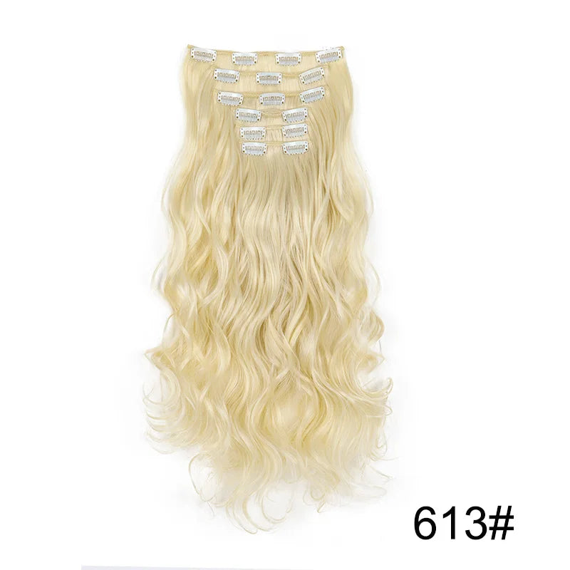 WIGSIN 24Inch Wig Synthetic Long Wavy Curly Clip-In Hair Extension and Accessories Hairpieces Daily Hair Wigs Accessories for Women