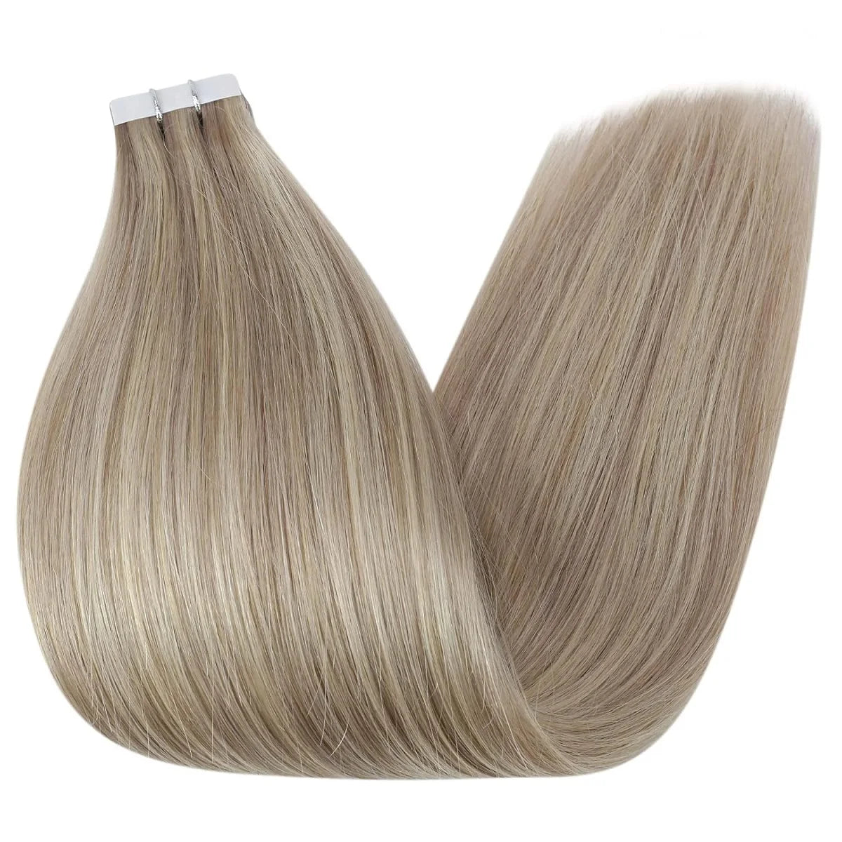 Invisible Tape in Wig, Hair Wigs Extensions Real Remy Hair Extensions and Accessories for Women Ash Blond mixed Platinum Blond Straight Wig Hairpieces