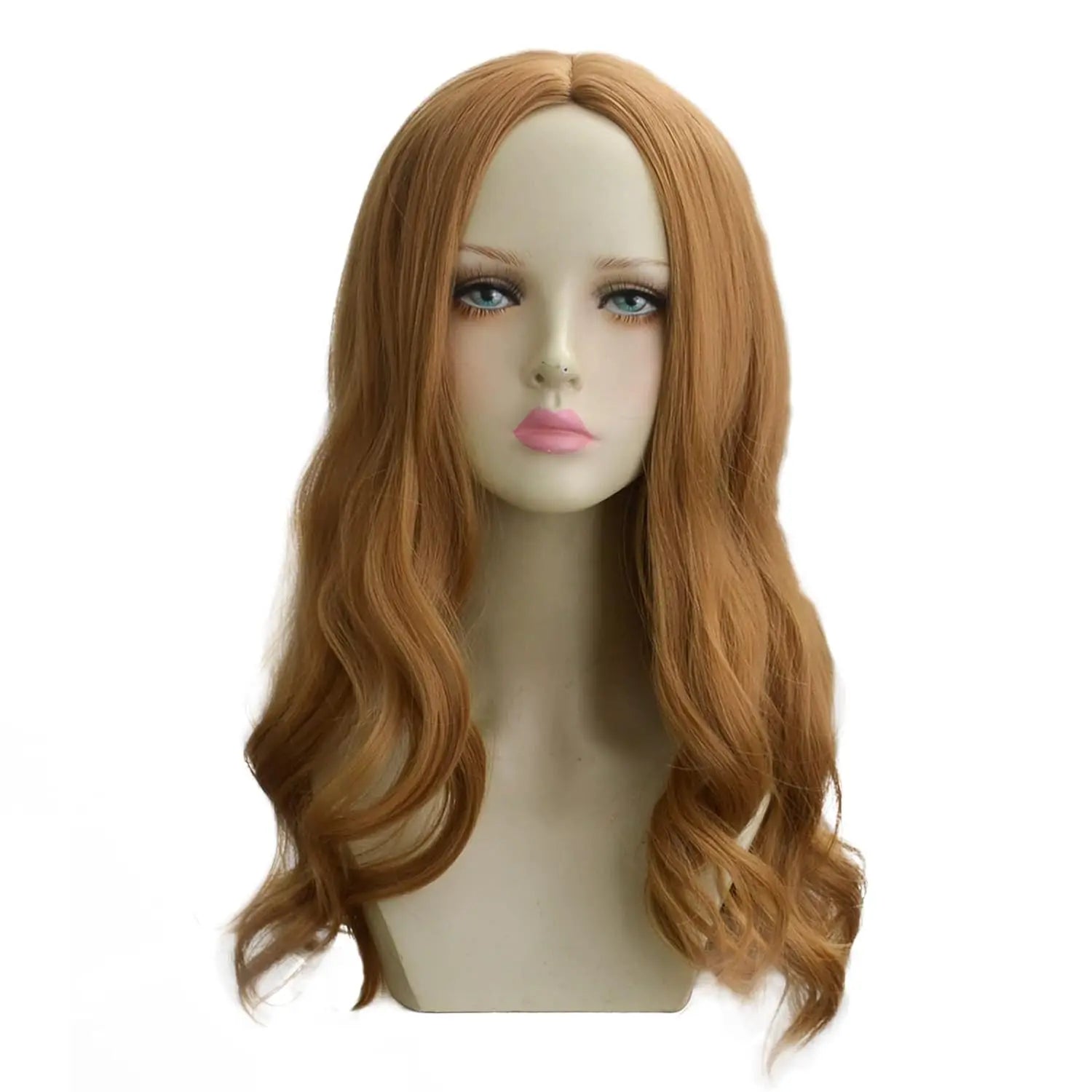 Hair Wigs for Women, Long Wave Ginger Orange Curly Synthetic Wig for Daily Cosplay Party Halloween Costume