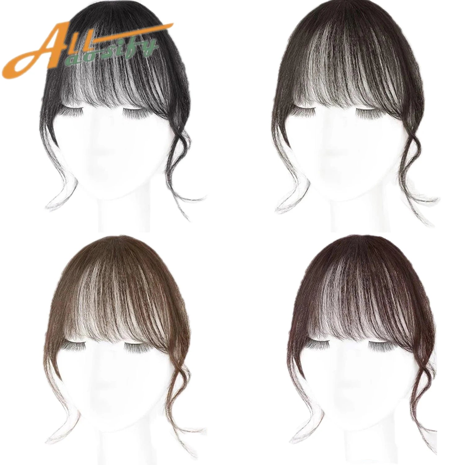 Synthetic Hair Wigs Clip In Double sideburns dragon whiskers bangs Invisible Front Fringes Clip in Wig Hair Style Air Fake Hair Bangs For Women