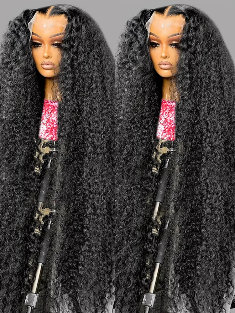 40 50 Inch HD 13x6 Deep Wig Wave Lace Frontal Wigs Hair Brazilian 13x4 Water Wave Curly Lace Front Human For Women 300 Density