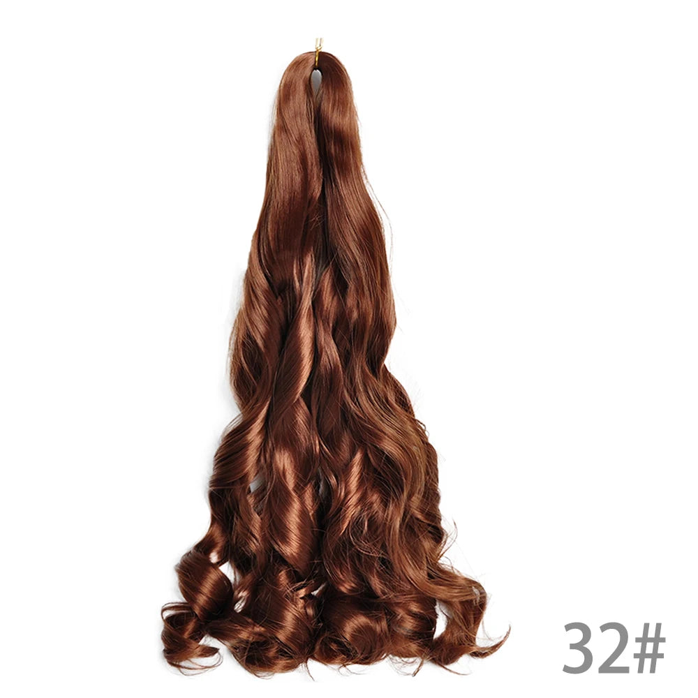 French Curly Braiding Hair Wigs Pre Stretched Bouncy Braiding Wig Hair Easy Braid Curl Braids, Lightweight Synthetic Wavy Hair Accessories and Extensions for Women
