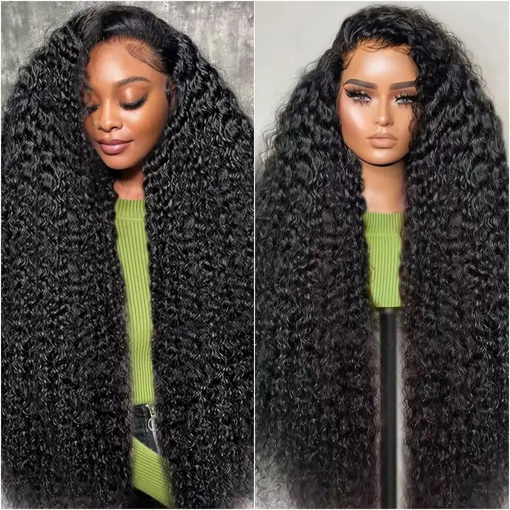 Nexora Curly Wigs 1b Black Wig Water Wave 360 human hair full lace wig Deep Wave Inviscid Strap Glueless Lace Wigs Bleached Knotted