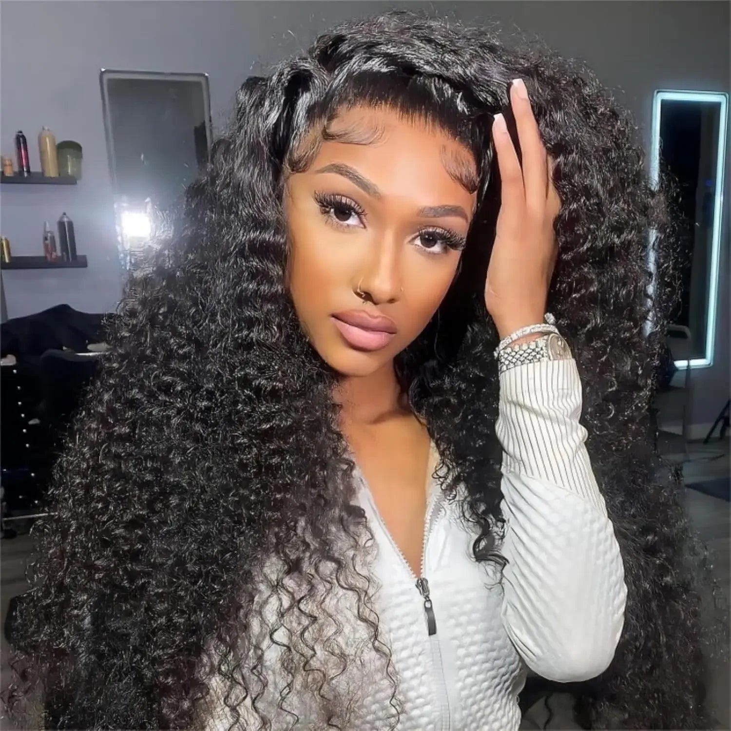 13x6 Wig Glueless 250 Density Brazilian Deep Wave Curly Hair Style Wigs HD Lace Frontal 100% Human Hair Wigs For Women Preplucked Best Hair Water Wig