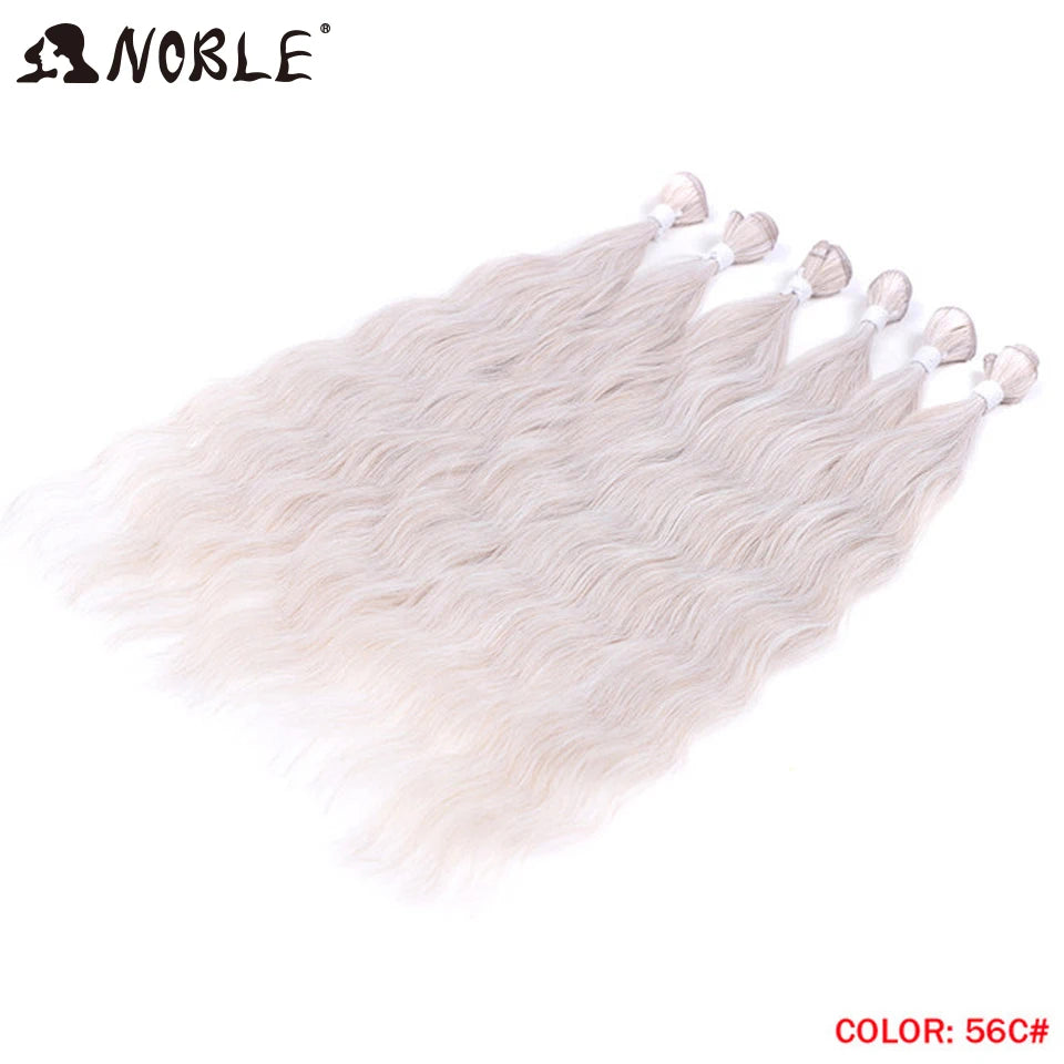 Noble Hair Wigs Water Wave Hair Bundles Synthetic Hair Extensions and Accessories Ombre Blonde Hair Weave Bundles 6Pcs/Pack 20 Inch Wig Hair Extensions
