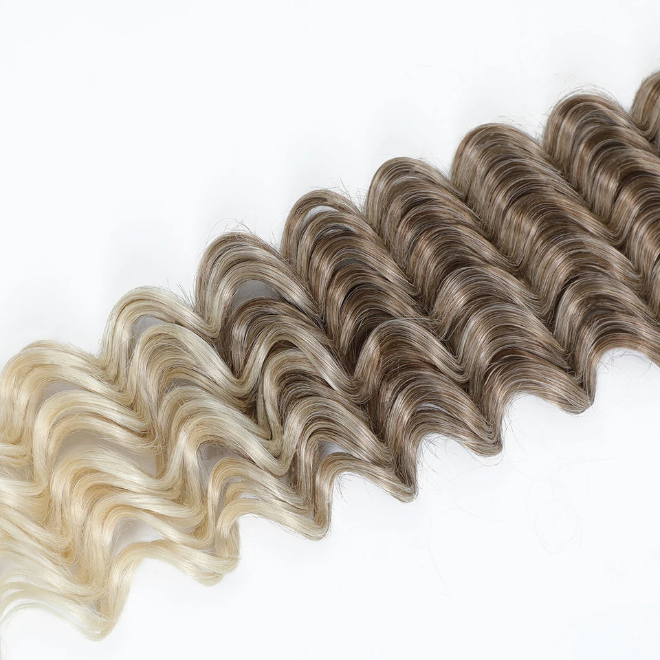 Wig Deep Wave Twist Braiding Hair Extensions and Accessories For Women High Quality Synthetic Crochet Braids Hair 24 Inch Wigs Ombre Bug Brown Afro Curls