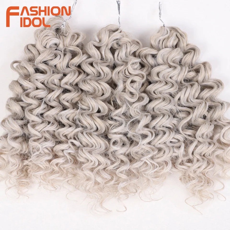 FASHION IDOL 300g 3pcs Wig Passion Twist Braiding Hair Wigs Synthetic 12 Inch Crochet Hair Ombre Blonde Afro Kinky Curly Hair Extensions and Accessories