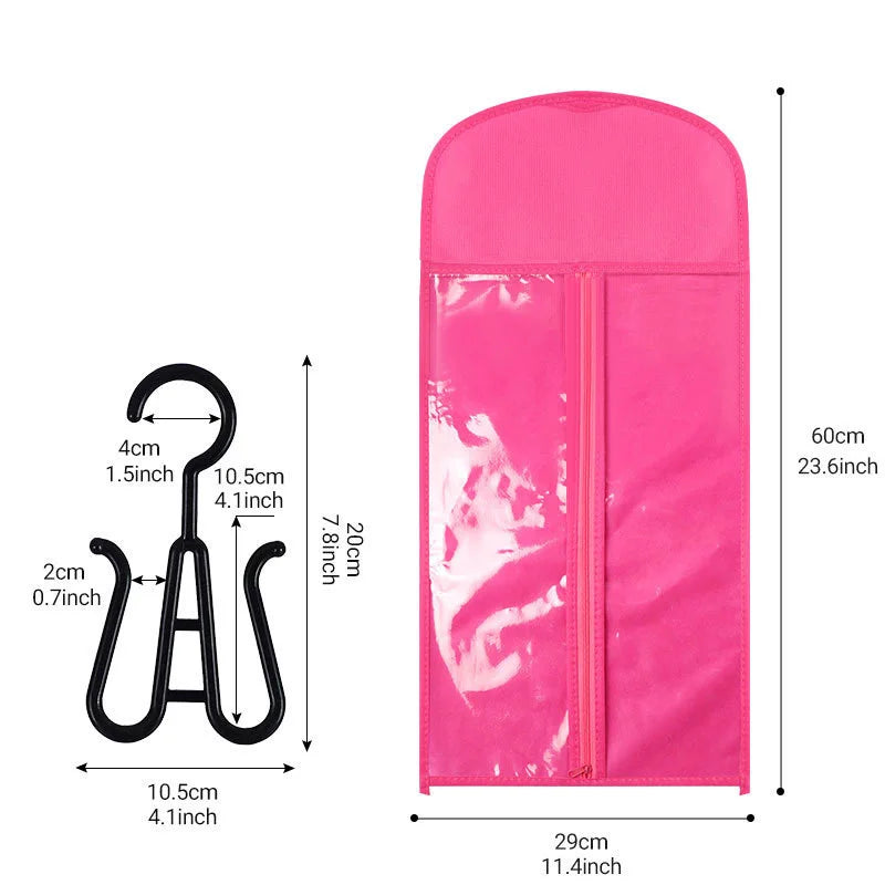 Wig storage bag, organizing bag, wigs case, wig-specific transparent bag, zipper bag