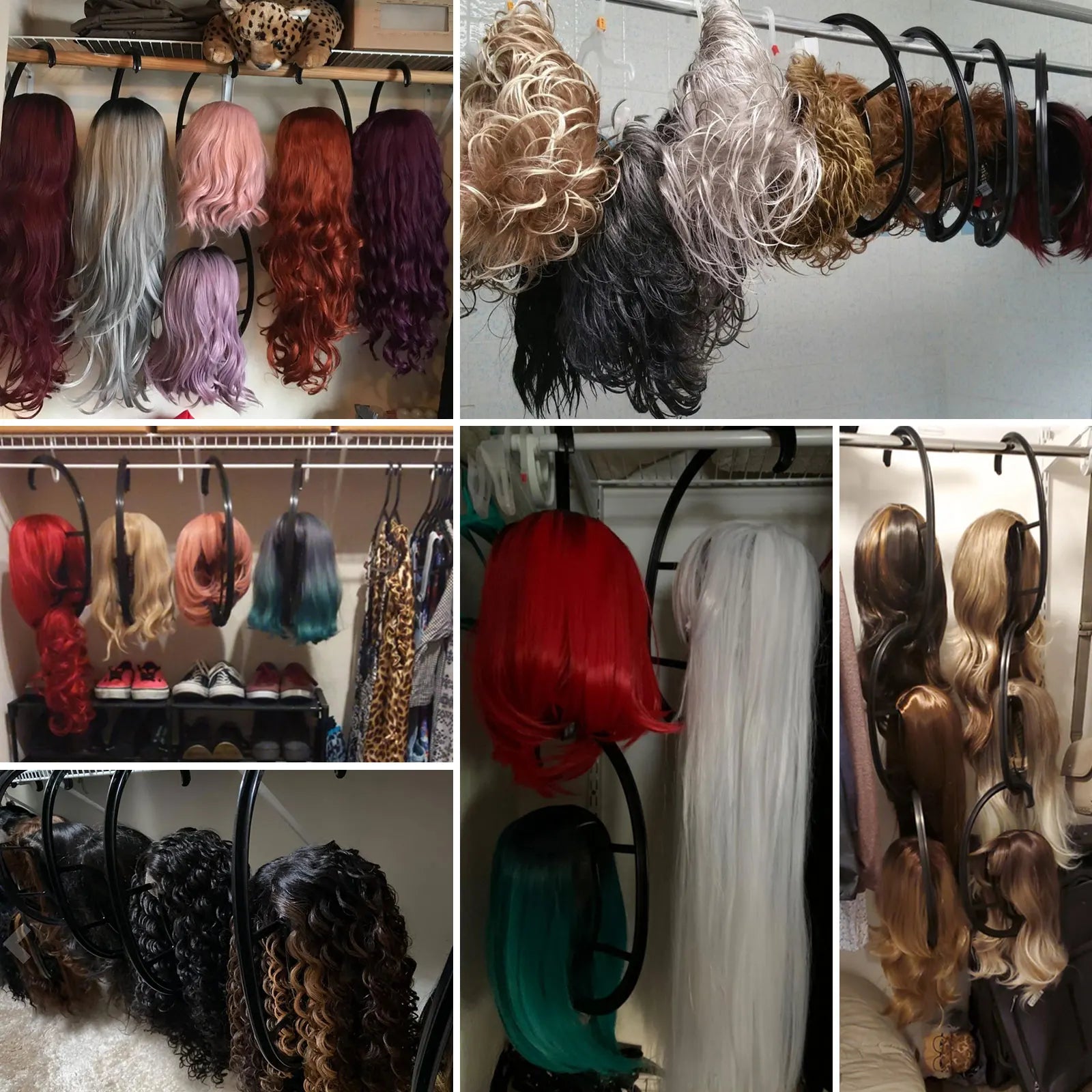 Wig Hanger Portable Hanging Wigs Stand for Hair Wigs and Hats Collapsible Wig Dryer Durable Wig Hanging stand Collapsible Wig