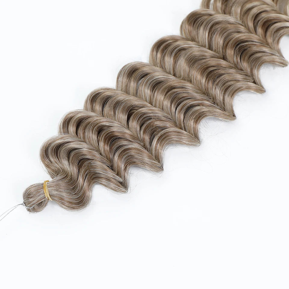 Wig Deep Wave Twist Braiding Hair Extensions and Accessories For Women High Quality Synthetic Crochet Braids Hair 24 Inch Wigs Ombre Bug Brown Afro Curls
