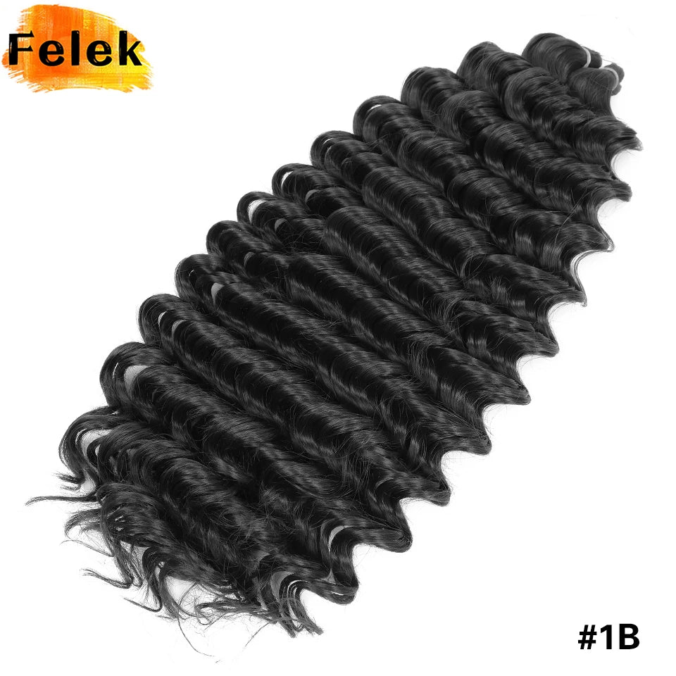 Wig Deep Wave Twist Braiding Hair Extensions and Accessories For Women High Quality Synthetic Crochet Braids Hair 24 Inch Wigs Ombre Bug Brown Afro Curls
