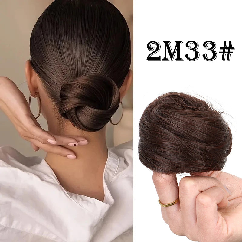 WIGSIN Synthetic Messy Dount Hair Wigs Buns Updo Chignon With Elastic Hair Extension and Accessories for Women Daily Lazy Wigs Hair Accessories