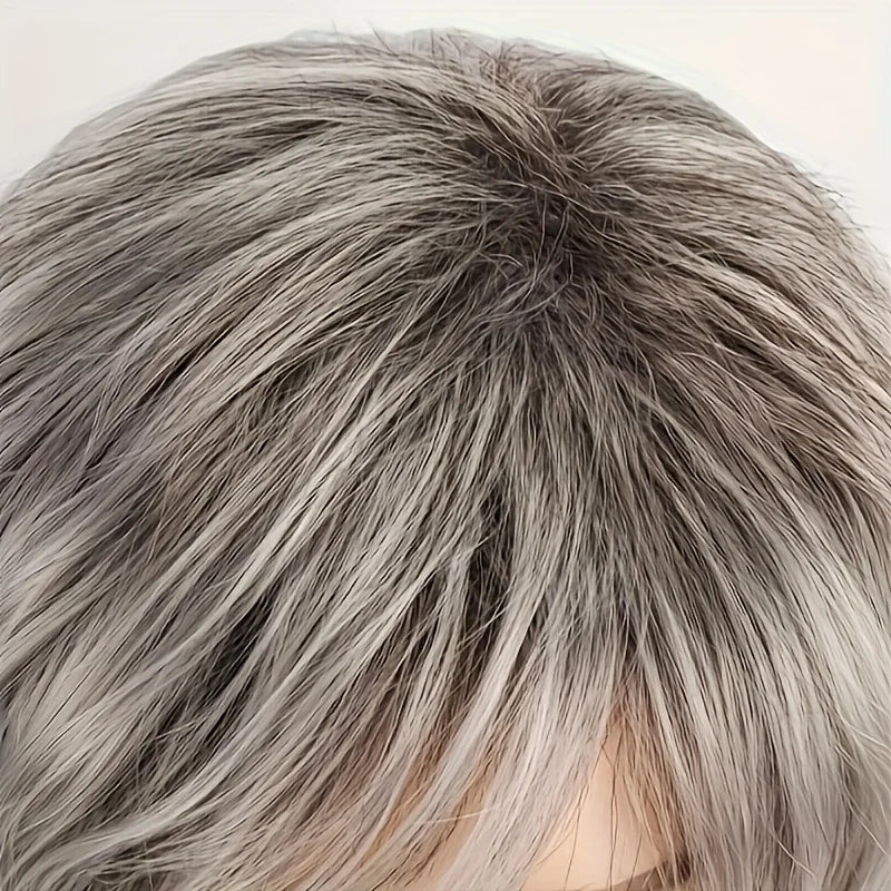 Synthetic fiber wig with rose mesh hat wavy gradient highlights Natural appearance is suitable Hair Wigs for Women everyday outfits, Hair Style