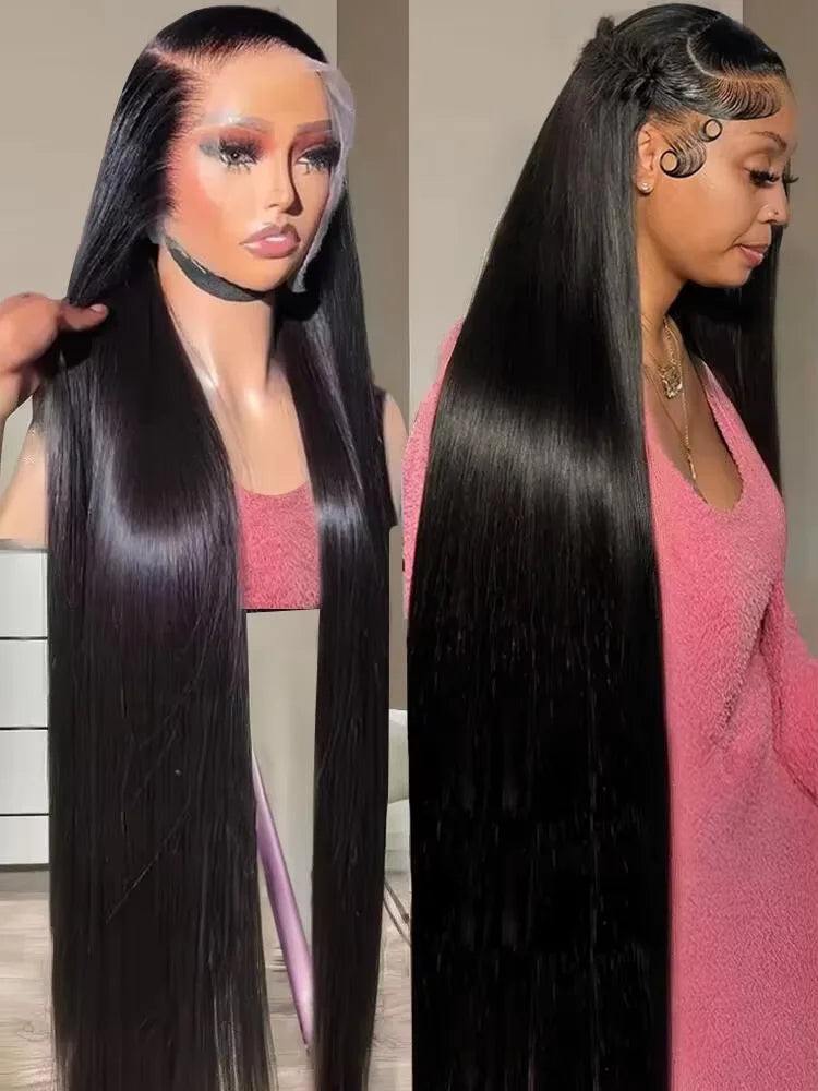 250 Density 13x6 Bone Straight Hd Lace Front Wig 40 Inch 13x4 HD Lace Frontal Human Hair Wigs For Women Brazilian