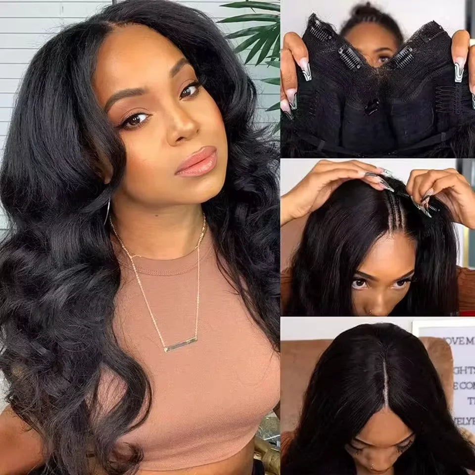 200Density Upgrade U Part Wigs V Part Body Wave Wig 30 32inch Natural Color Brazilian Human Hair Fit For All Head Sizes ForWomen