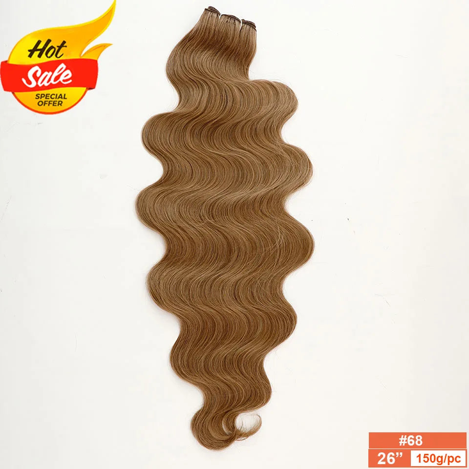 30Inches 200Grams Wig Magicae Rainbow Brown Brazilian Body Wave Bundles Colored Blond 27/613 Natural High Temperature Synthetic Hair Style Wigs
