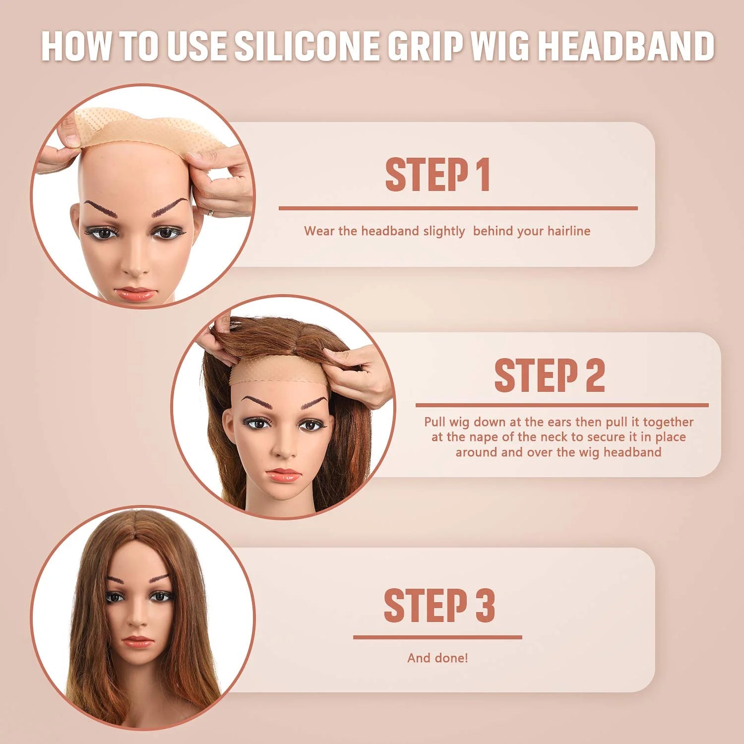 Wig Grip Band For Lace Front Wig Bands For Keeping Wigs In Place Wig Accessory Adjustable Wig Gripper Headband For Women
