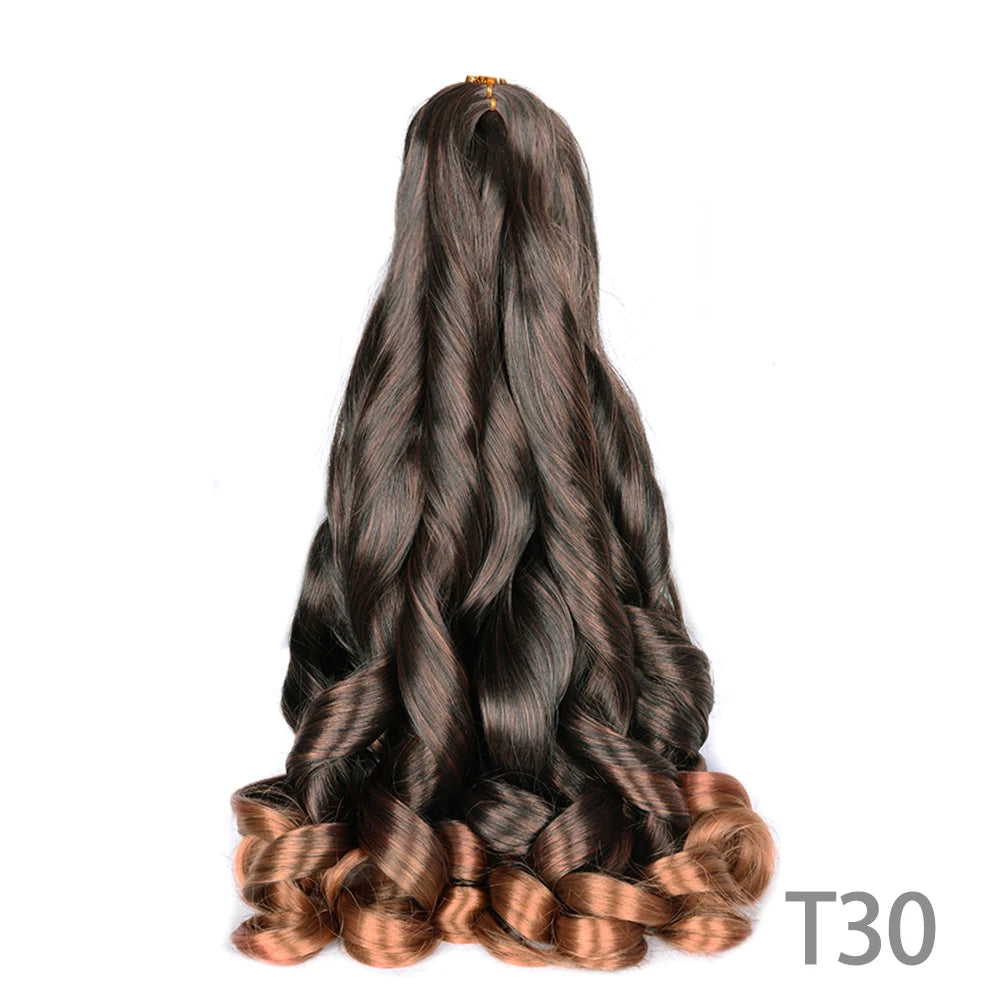 French Curly Braiding Hair Wigs Pre Stretched Bouncy Braiding Wig Hair Easy Braid Curl Braids, Lightweight Synthetic Wavy Hair Accessories and Extensions for Women