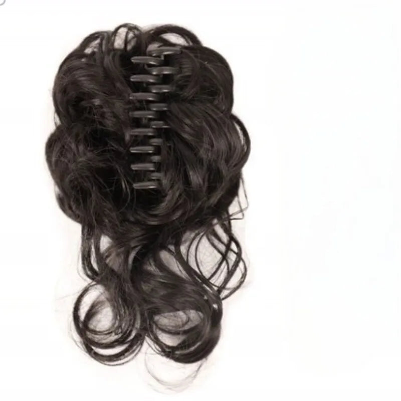 WIGSIN Synthetic Messy Bun Wig Extension and Accessories Claw Clip in Hair Wigs Piece Hair Buns Short Curly Hair for Women Daily Use