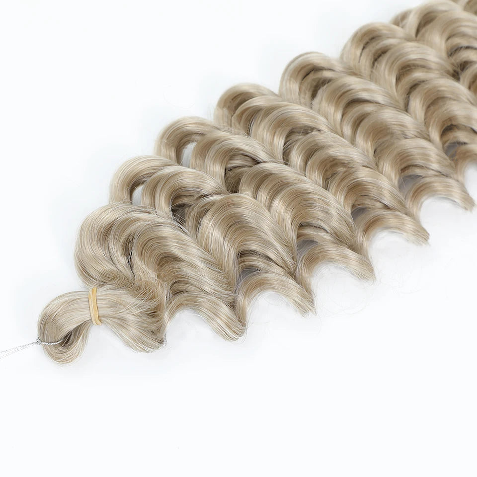 Wig Deep Wave Twist Braiding Hair Extensions and Accessories For Women High Quality Synthetic Crochet Braids Hair 24 Inch Wigs Ombre Bug Brown Afro Curls