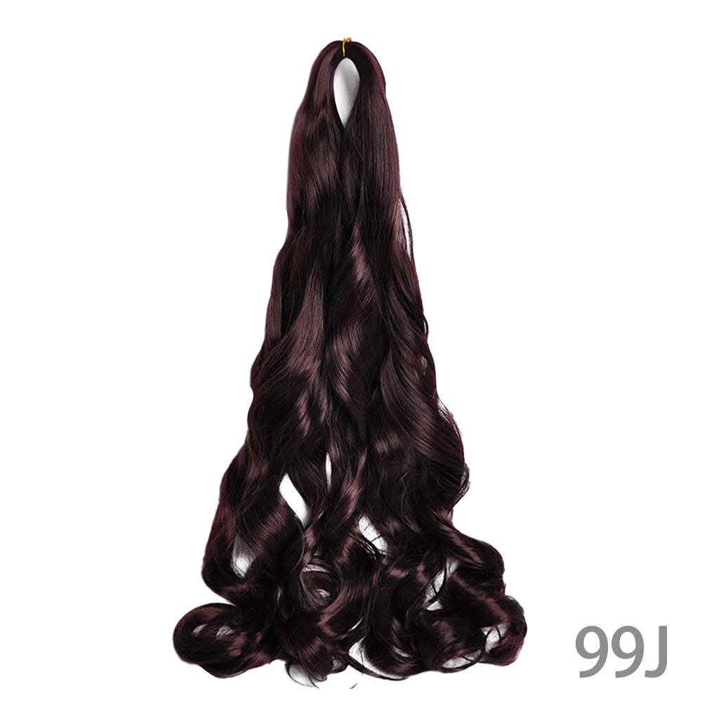 French Curly Braiding Hair Wigs Pre Stretched Bouncy Braiding Wig Hair Easy Braid Curl Braids, Lightweight Synthetic Wavy Hair Accessories and Extensions for Women