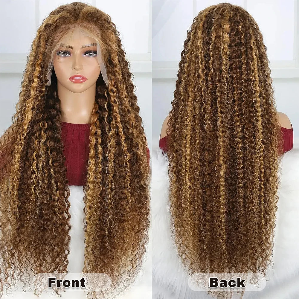 Highlight Deep Wave Wig 100%Human Hair Style Wigs 13x6/13X4 HD Lace Frontal Wig Honey Blonde 13x4 Lace Front Human Hair Wigs For Women
