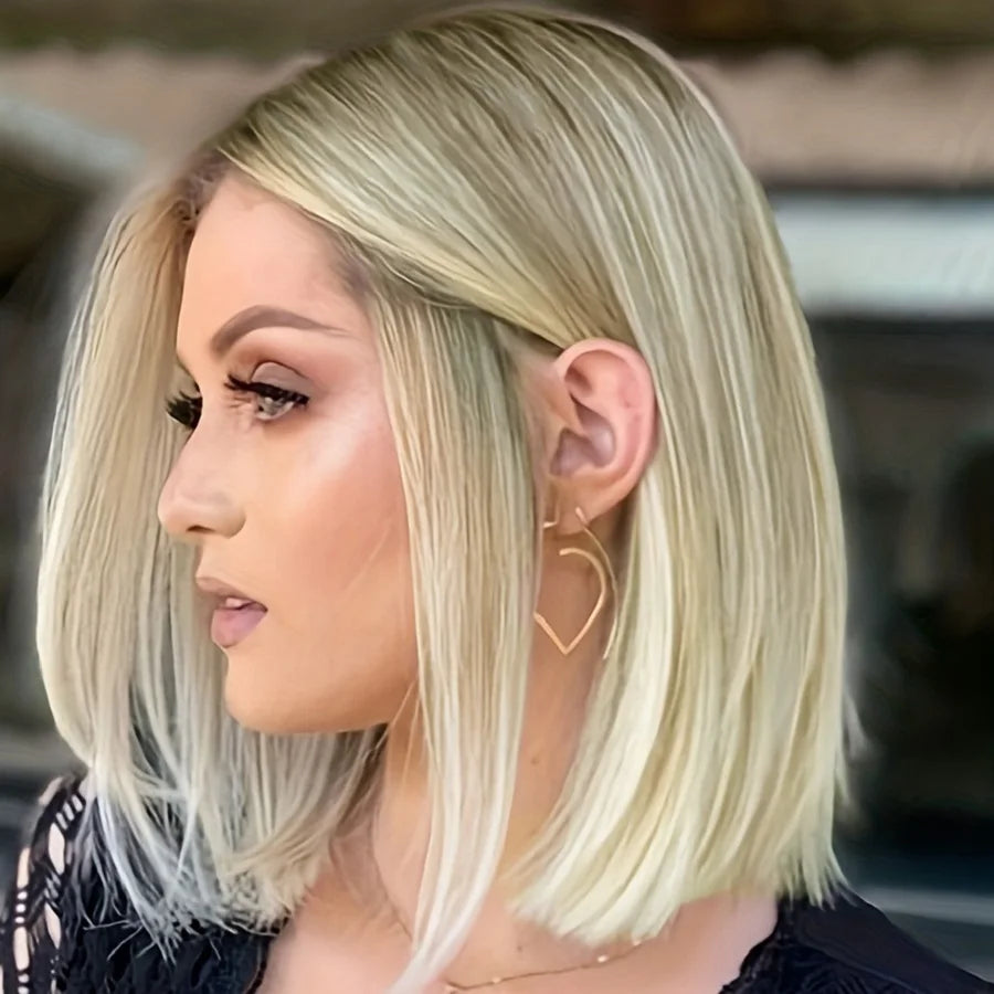 Blond mix Wig BoBo Head New Chemical Fiber Headgear Synthetic Hair Wigs  for Woman Hair Style