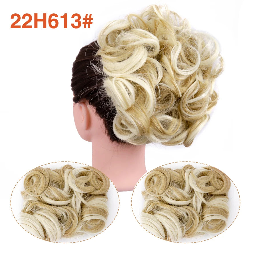 Leeons Syntheic Chignon Hair Wigs piece Curly Bun Hair Extensions and Accessories Scrunchie Updo Hair Pieces Combs In Messy Bun Hair Piece For Women Wig