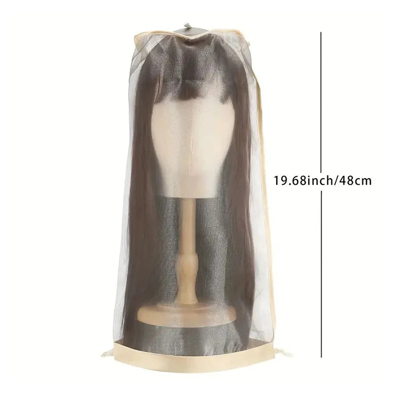 Wig Bags Adjustable Hair Wigs Storage For Multiple Wigs With Drawstring Portable Wig Storage Bags