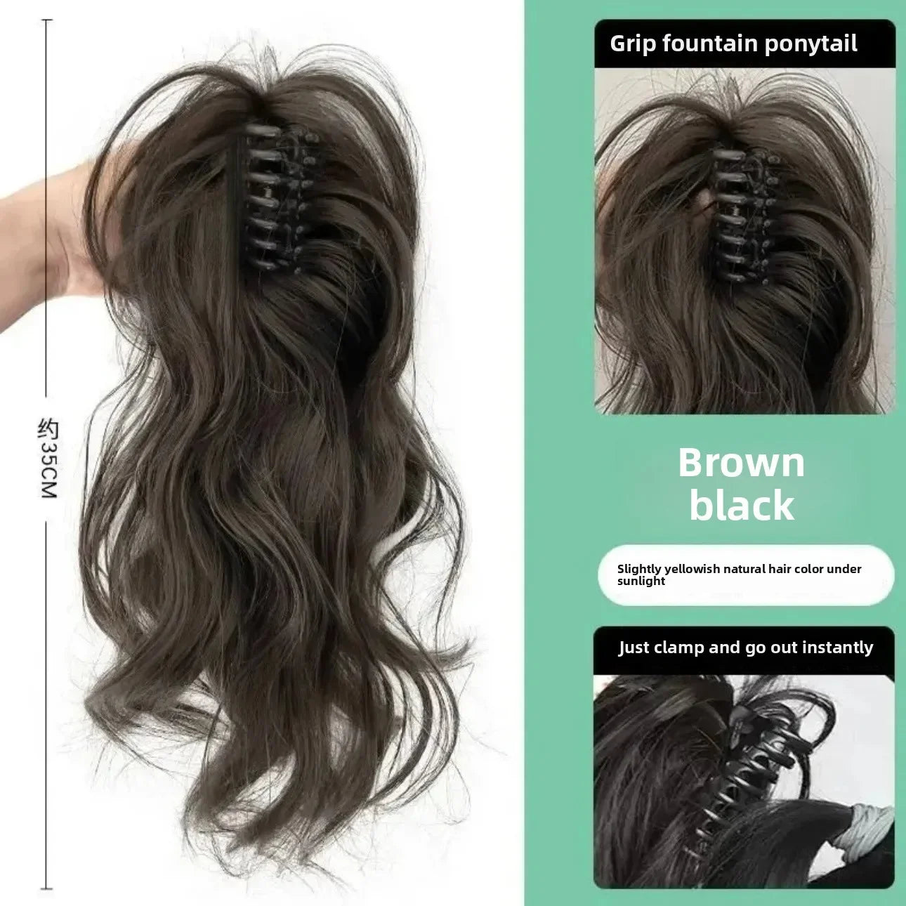 12Inch Short Wavy Synthetic Claw Clip Ponytail Hair Extensions and accessories wigs Heat Resistant Hair Ponytail With Grab Clips For Women Hair Style Daily Use