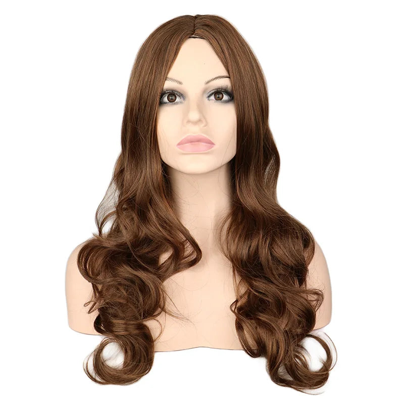 SuQ Synthetic Wig Women's  Copper Red Hair Wigs Synthetic Natural Cosplay Party Long Wave Middle Part Heat Resistant Daily Use Women