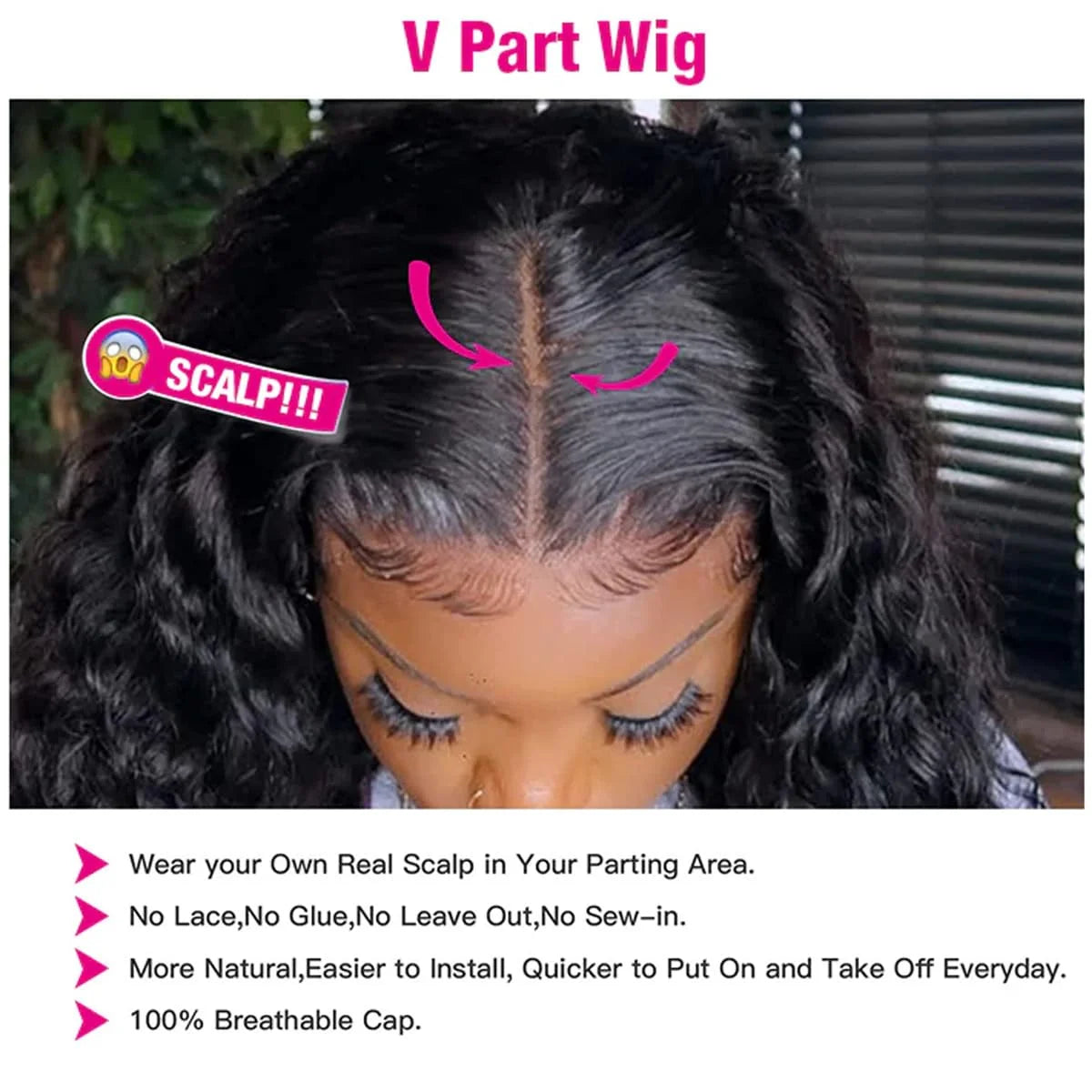 Curly V Part Wig Human Hair No Leave Out Upgrade U Part Wigs Glueless 30 Inch Natural Color Deep Wave Human Hair Wig For Women