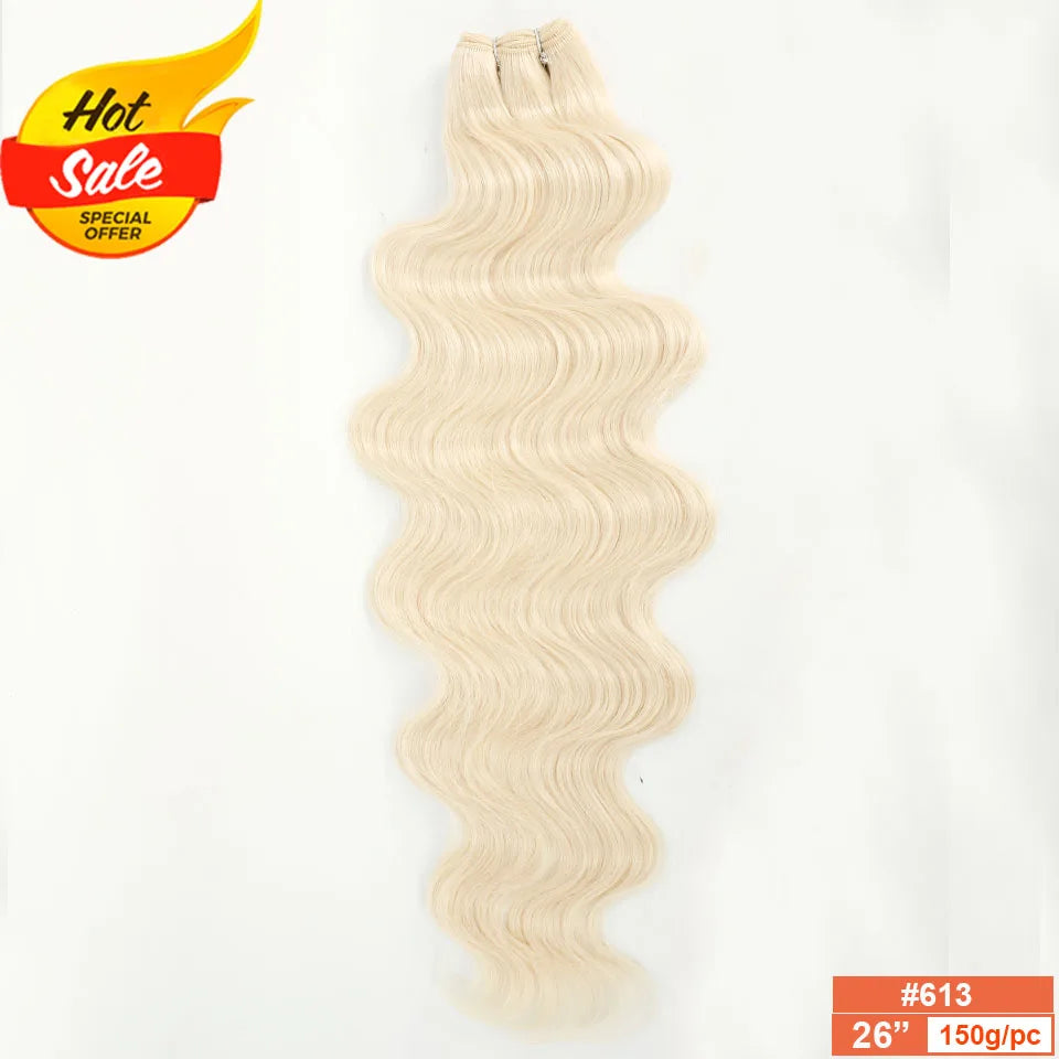 30Inches 200Grams Wig Magicae Rainbow Brown Brazilian Body Wave Bundles Colored Blond 27/613 Natural High Temperature Synthetic Hair Style Wigs