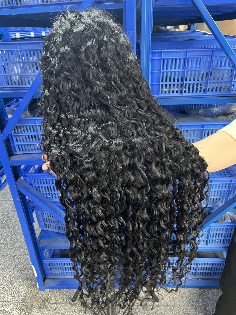 Nexora Curly Wigs 1b Black Wig Water Wave 360 human hair full lace wig Deep Wave Inviscid Strap Glueless Lace Wigs Bleached Knotted