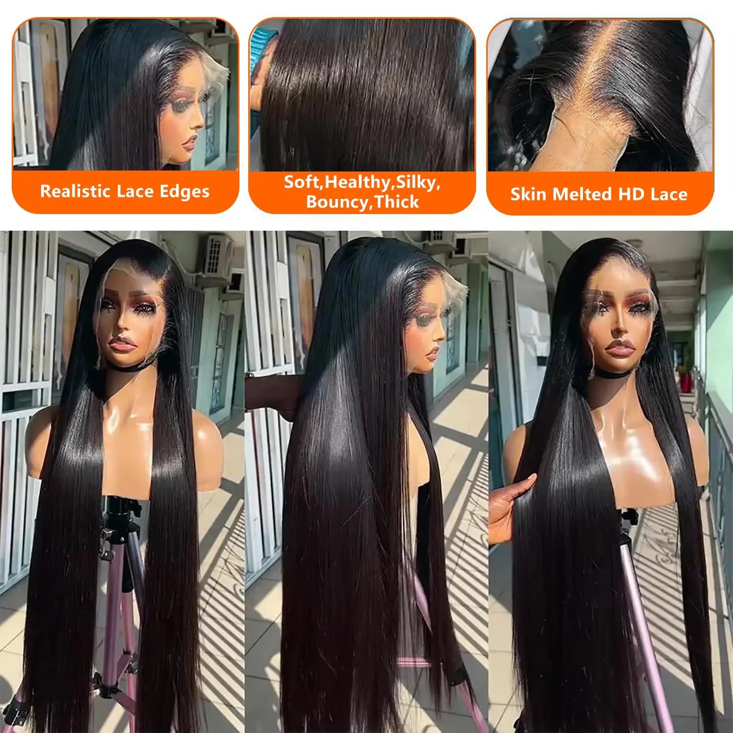 Straight Lace Front Wigs Human Hair 13X6 Hd Lace Frontal Wig 13X4 Bone Straight Human Hair Wigs Hair Extension and Accessories For Women