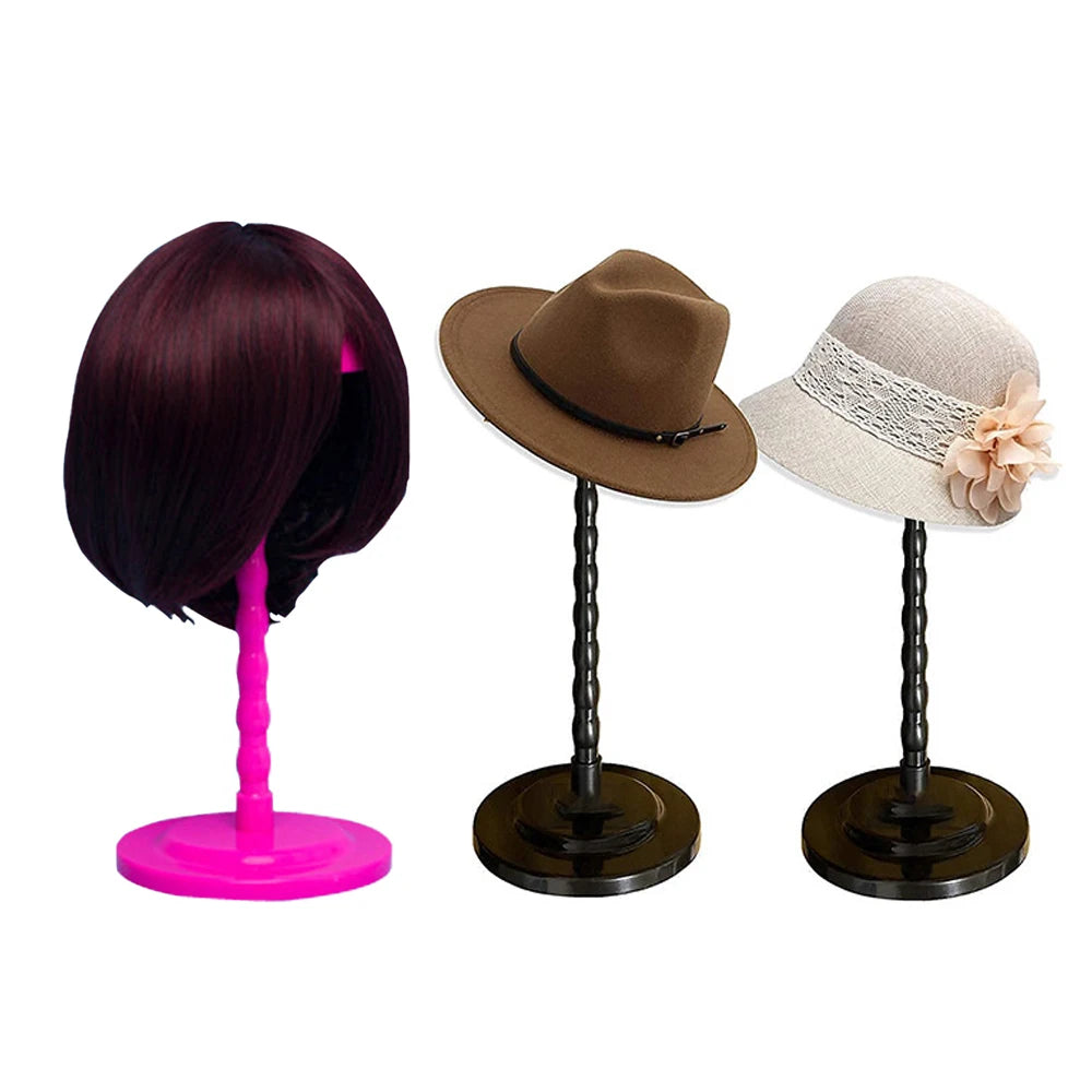 Wig Stand Mushroom Top Plastic Folding Stable Durable Hair Wigs Portable Head Hat Cap Display Holder Tools For Styling Wigs Toupee