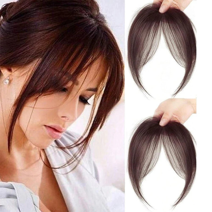 Eight Character French Bangs Wig Piece Female Synthetic BB Clip Fluffy Top Reissue Eight Character Bangs Thin Invisible Hairpins for Women Hair Wigs