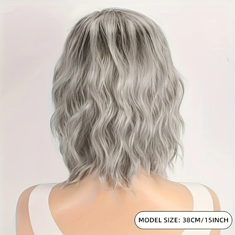 Synthetic fiber wig with rose mesh hat wavy gradient highlights Natural appearance is suitable Hair Wigs for Women everyday outfits, Hair Style
