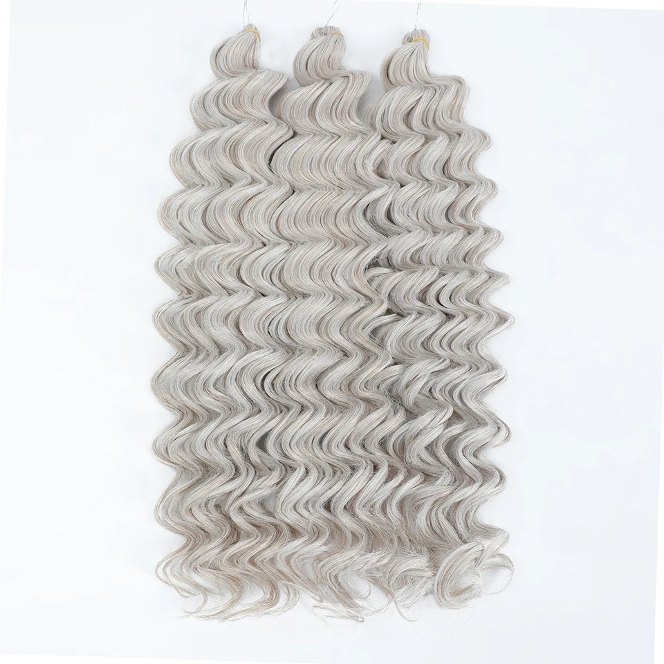 Wig Deep Wave Twist Braiding Hair Extensions and Accessories For Women High Quality Synthetic Crochet Braids Hair 24 Inch Wigs Ombre Bug Brown Afro Curls