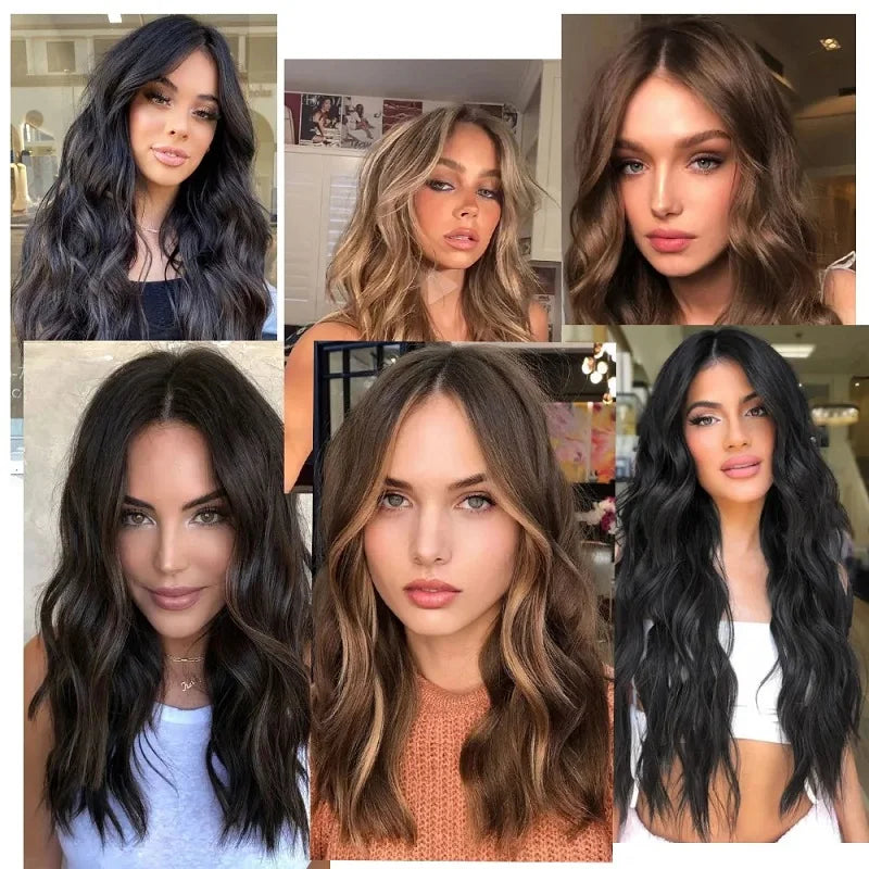 WIGSIN 24Inch Wig Synthetic Long Wavy Curly Clip-In Hair Extension and Accessories Hairpieces Daily Hair Wigs Accessories for Women