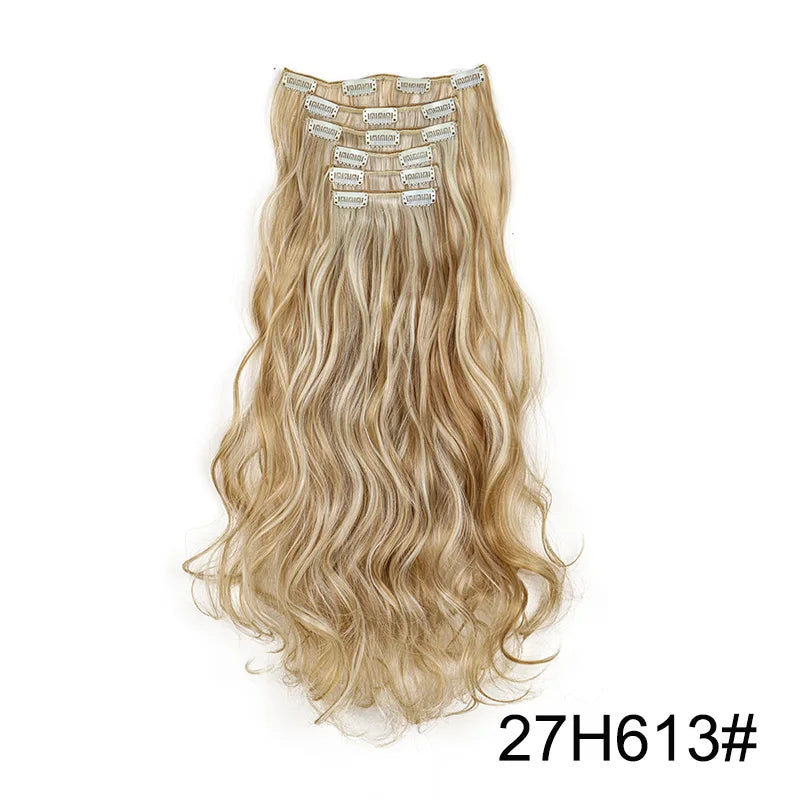 WIGSIN 24Inch Wig Synthetic Long Wavy Curly Clip-In Hair Extension and Accessories Hairpieces Daily Hair Wigs Accessories for Women