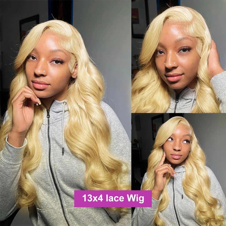 250% Lace Frontal Wig 613 Blonde 13x4 13x6 Body Wave Lace Front Hair Wigs Pre-plucked Brazilian Lace Front Human Wings Hair 28 32 38 Inch