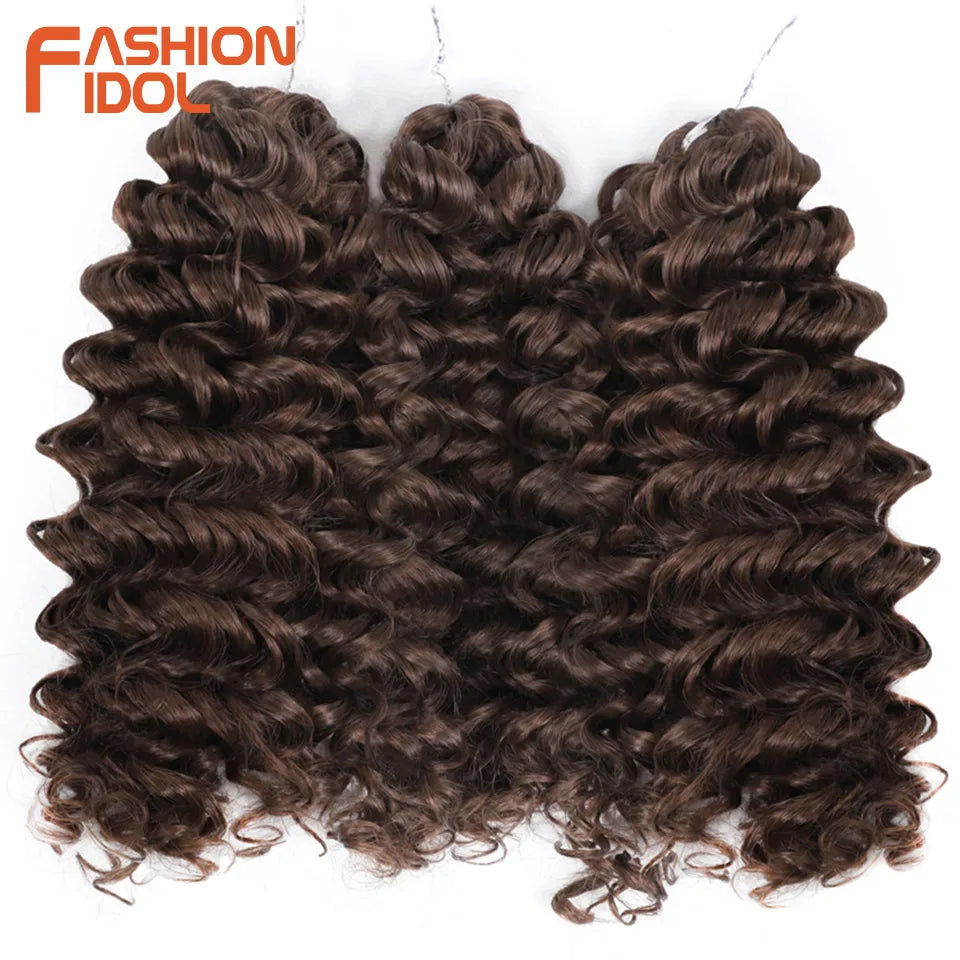 FASHION IDOL 300g 3pcs Wig Passion Twist Braiding Hair Wigs Synthetic 12 Inch Crochet Hair Ombre Blonde Afro Kinky Curly Hair Extensions and Accessories