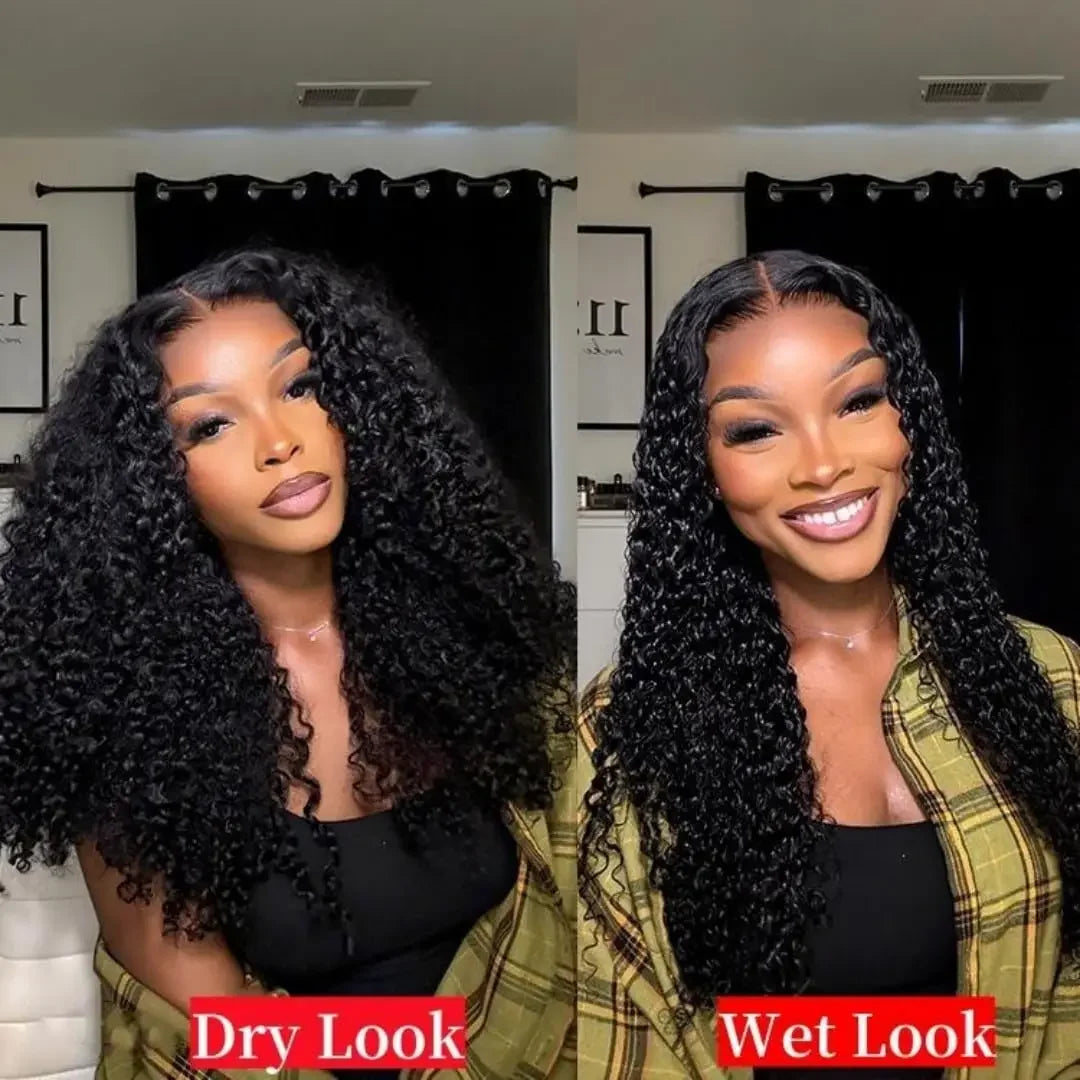13x6 Wig Glueless 250 Density Brazilian Deep Wave Curly Hair Style Wigs HD Lace Frontal 100% Human Hair Wigs For Women Preplucked Best Hair Water Wig