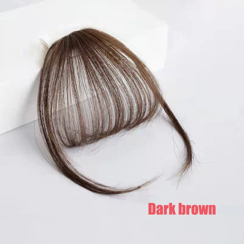 3D Remy Human Hair Wigs Air Bangs For Girl Women Forehead Reissue ONE Clip in Wig Hair Accessories and Extensions Natural Fringe Hairpiece 4 Colors Hair Style