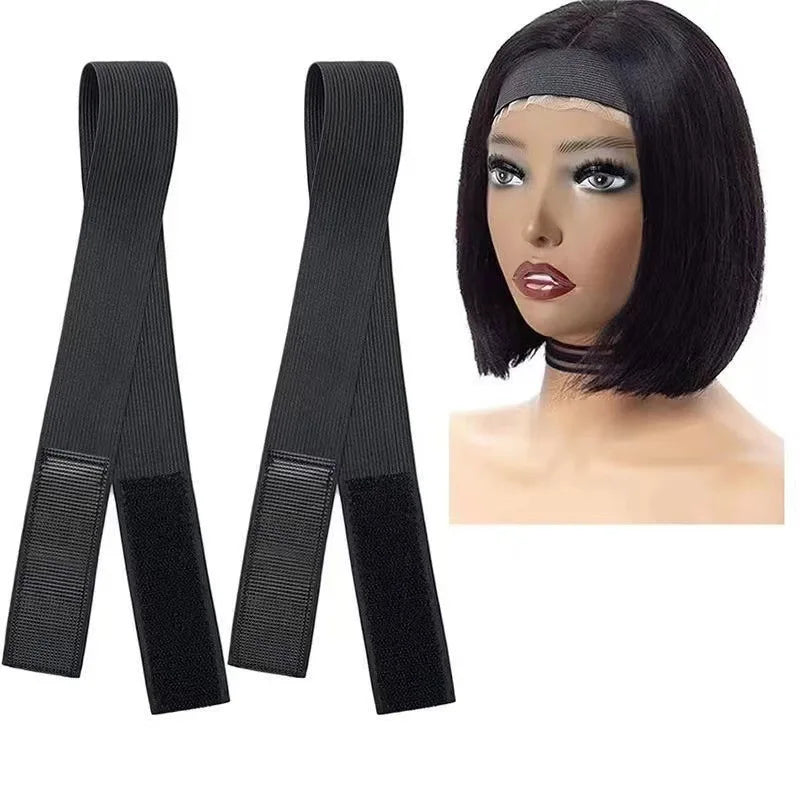Wig Human Hair Wigs, 5 Piece Wig Band Lace Melting Band Adjustable Wig Elastic Bands Wigs in Place